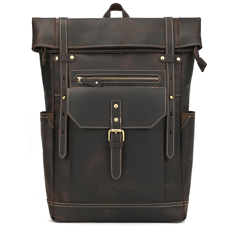 Leather Backpack Vintage - Мужской кожаный рюкзак Crazy Horse, дорожный