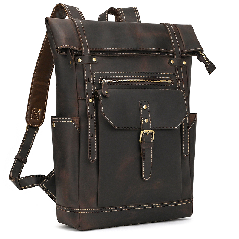 Мужской кожаный рюкзак Crazy H – обзор и цена Leather Backpack Vintage