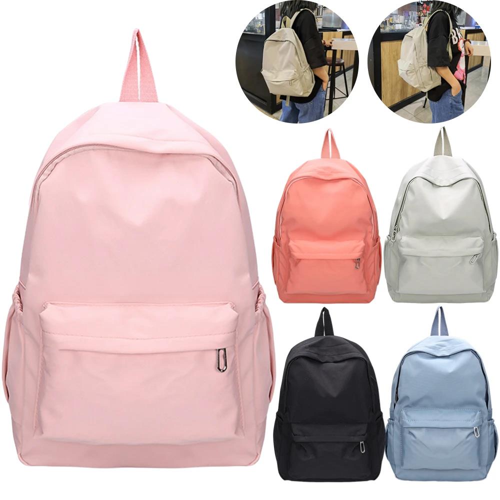 Однотонный нейлоновый рюкзак в – обзор и цена School Backpack Teen