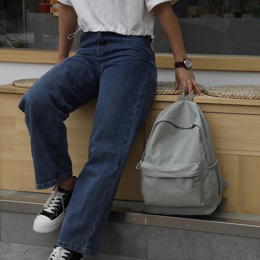 Однотонный нейлоновый рюкзак в – обзор и цена School Backpack Teen